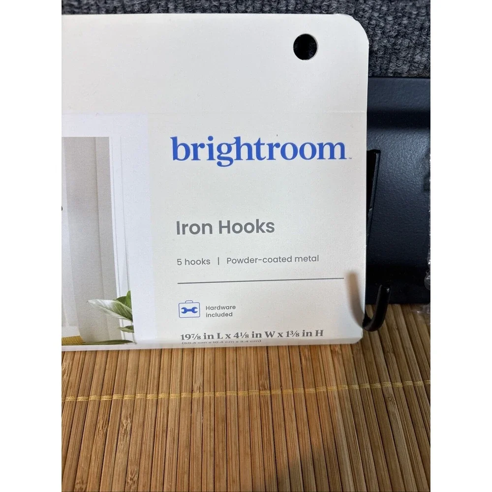 Brightroom Iron Hooks~5 Hooks~Powder coated Metal - Picture 2 of 3